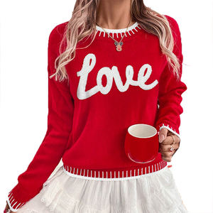 Suéter de Punto Personalizable para Mujer, Otoño Invierno, Día de San Valentín, Nuevo, Venta Caliente, Manga Larga, Cuello Redondo - Product Image 5