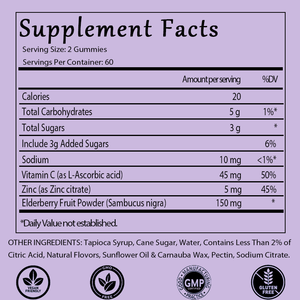 Gomitas de Saúco Negra para Adultos (120 Unidades), con Vitamina C y Zinc, Refuerzo Inmunológico, OEM/ODM, Gran Venta - Product Image 2