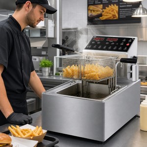 Freidora Eléctrica Comercial Automática con Elevación Automática, 6L, 3.5kW, Freidora de Sobremesa para Restaurantes, Tiendas de Aperitivos y Distribuidores de Servicios de Alimentos - Product Image 5