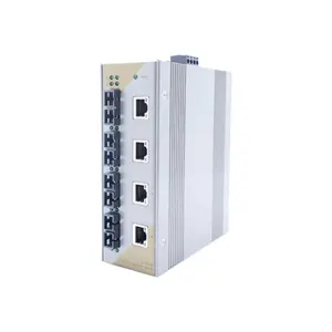 8 puertos de 100M con 4 x RJ45 fibra y 4x2 x conmutador Ethernet industrial combinado no gestionado