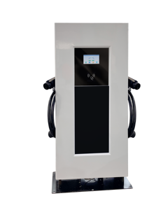 สถานีชาร์จรถยนต์<span class=keywords><strong>ไฟ</strong></span>ฟ้าแบบเร็ว DC 80KW แบบสองหัวชาร์จ พร้อมแท่นวางพื้น รองรับ CCS1 CCS2 GBT Chadmeo NACs  พร้อมระบบ OCPP และแอปพลิเคชัน - Product Image 2