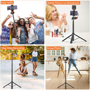 Bastão de Selfie Extensível de 55 Polegadas para Celular com Suporte Tripé para Câmera e Clipe de Celular <span class=keywords><strong>2</strong></span> em 1 - Product Image 2
