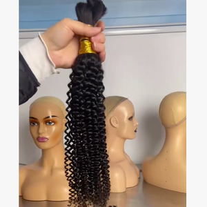 Capelli Umani Brasiliani Kinky Bulk 100% Originali, Capelli Umani Vergini 100% da Ragazza Molto Giovane, Capelli Umani Kinky Bulk per Intrecciare - Product Image 5