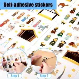 Autocollants OEM pour crèche d'enfants pour <span class=keywords><strong>l</strong></span>'artisanat <span class=keywords><strong>de</strong></span> la crèche Autocollants <span class=keywords><strong>de</strong></span> Noë<span class=keywords><strong>l</strong></span> Autocollants en vrac Fournitures pour fêtes religieuses - Product Image 4