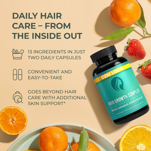 Producto OEM ODM para Engrosamiento del Cabello Natural, 60 Cápsulas de Vitaminas para el Crecimiento del Cabello con Biotina y Zinc para Adultos, Hombres, Mujeres y Mujeres Embarazadas - Product Image 5