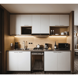 Moderno angolo cottura modulare <span class=keywords><strong>in</strong></span> <span class=keywords><strong>legno</strong></span> <span class=keywords><strong>massello</strong></span> con lavello e stufa - Product Image 2