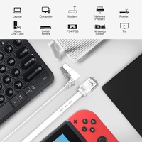 Cable Ethernet Cat6 de ángulo recto plano 90 grados 10Gbps Cables de red e Internet de alta velocidad Conector RJ45 para enrutadores
