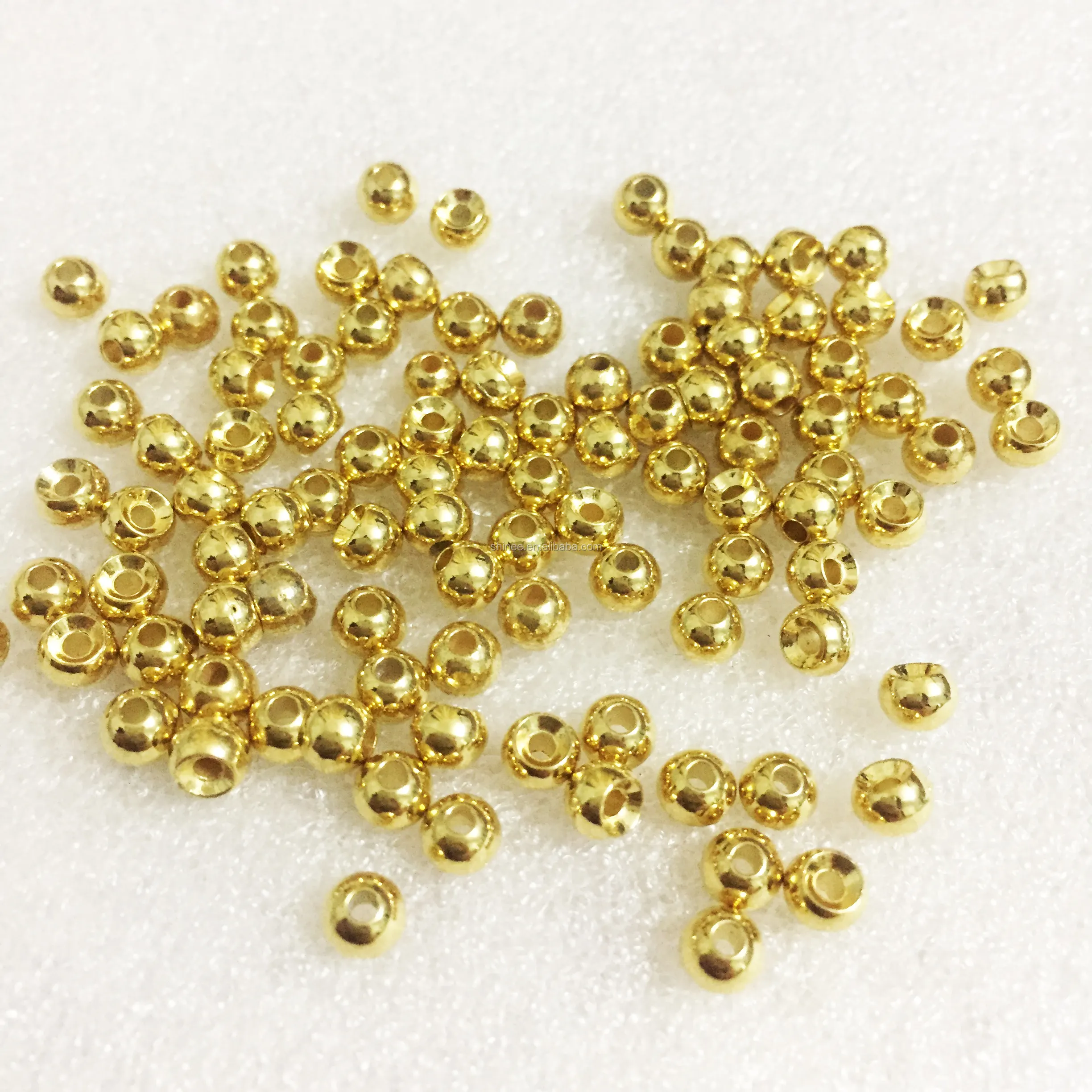 Ouro/rosa dourado/prata banhado 2mm 2.5mm 3mm 4mm 5mm...10mm jóias contas de ouro inoxidável