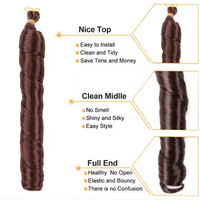 Cheveux synthétiques en gros pour tresses africaines, texture lisse, boucles françaises, mèches de cheveux au crochet, 150g 24 pouces