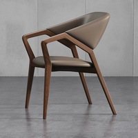 Chaise de salle à manger nordique en bois de frêne avec accoudoirs, vente en gros d'usine, chaise d'appoint de café et de loisirs