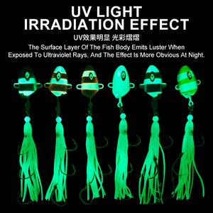 Barco <span class=keywords><strong>de</strong></span> pesca en aguas profundas Yan Yue cebo mero bajo lento batido biónico calamar pincho gancho señuelo luminoso al por mayor Lucanus Jig - Product Image 5