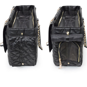 Sac de transport pliable pour animaux de compagnie, en cuir PU matelassé, écologique, de luxe, approuvé par les compagnies aériennes - Product Image 5