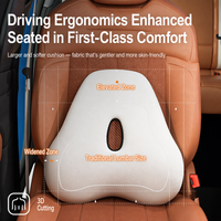 Coussin de soutien lombaire ergonomique en mousse à mémoire de forme respirante, design creux, pour voiture et bureau, oreiller de soutien lombaire 3D