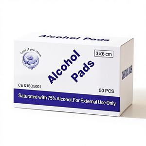 Lingettes désinfectantes jetables en coton alcoolisé 75 % pour nail art, yeux, accessoires de téléphone portable, emballage individuel, logo imprimé - Product Image 1