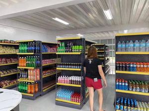 슈퍼마켓 진열대 jinbaoli 유행 코너 벽 선반 목제 곤돌라 선반설치 - Product Image 4