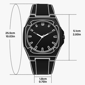 Montre à quartz pour hommes d'affaires, mode décontractée, ensemble de montres à croquis avec profil 2D en noir et blanc - Product Image 6