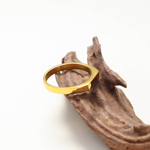 Chris April 316L thép không gỉ cá tính <span class=keywords><strong>Baguette</strong></span> hình dạng signet Nhẫn mạ vàng - Product Image 4