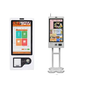 32 inç interaktif Self servis sipariş duvara monte zemin ayakta sipariş Kiosk otomatik bilet makinesi