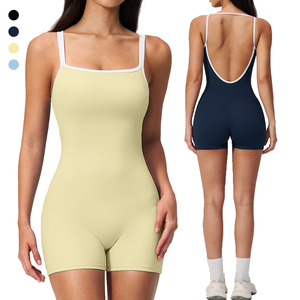 Combinaison de sport une pièce taille haute pour <span class=keywords><strong>femme</strong></span>, idéale pour le yoga et la gym 2026 - Product Image 1