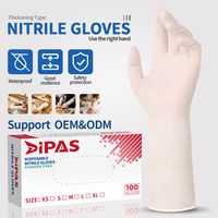 Gants en nitrile semi-translucides de 12 pouces, jetables, adaptés aux aliments, résistants aux produits chimiques