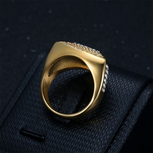 Anillos de Joyería Geométrica de Nueva Tendencia, Anillos Cruzados con Diamantes Chapados en Oro para Hombre - Product Image 5