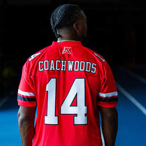 Custom <b>Red</b> White-Black Classic Style Mesh Authentic <b>Football</b> Jersey - Product Image 3