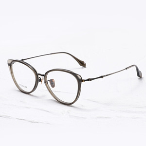 Titanium Oval Full Rim <b>Eyeglasses</b> Solid Color Unisex Lightweight Vision Correction <b>Frames</b> for Adults - Product Image 2