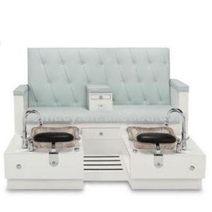 Luxe Getuft Leer Schoonheidssalon Dubbele Manicure Wimpers Voet Spa Bank Pedicure Stoel Manicure Pedicure Station Met Lade - Product Image 6