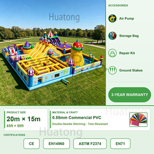 Parc d'attractions gonflable commercial Huatong en PVC pour enfants, grand parc gonflable à louer - Product Image 2