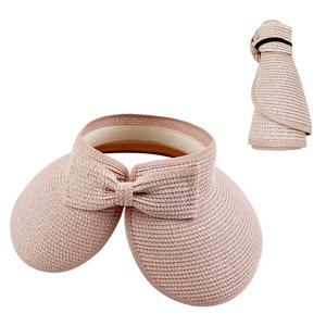 Sombrero de Sol de papel de verano para mujer, visera de playa de ala ancha plegable y ajustable, topless - Product Image 4