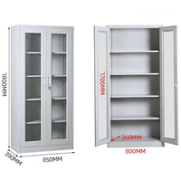 Armoire de bureau moderne autoportante en acier et verre pour écoles et hôpitaux, écologique, grande capacité de rangement de documents