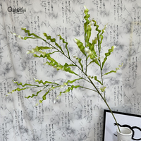 Feuilles de corail bleues, feuilles vertes, fleurs artificielles en soie, branche de fleurs sauvages pour la décoration murale de mariage, de maison ou de fêtes