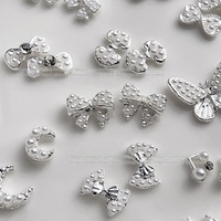 Accessoires pour nail art en alliage ABS et verre nacré Paso Sico – Motifs nœud, cœur, note de musique – Tendance, luxe léger, lot de 10 pièces DIY