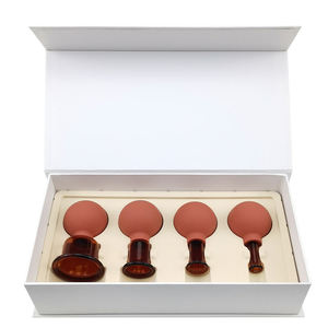 Ensemble de ventouses en <span class=keywords><strong>verre</strong></span> d'aspiration de massage du visage du corps anti-<span class=keywords><strong>cellulite</strong></span> marron de qualité supérieure de 4 pièces-tasse de rejuva du visage - Product Image 2