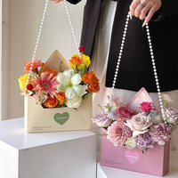 Boîte à fleurs en carton blanc pour la fête des mères, à faire soi-même, avec enveloppe, épaisseur 1 mm, impression bronze