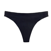 Nouvel Arrivage – Culotte String Invisible Côtelée Unie avec Logo Personnalisé, Douce et Respirante, Idéale pour Tenue d'Été et Rendez-vous