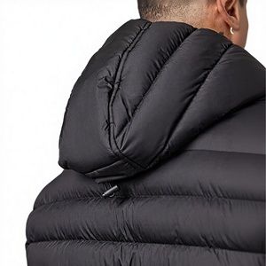 Winter Men's Hooded Puffer <b>Jacket</b> with Stand Collar and Front Logo Outdoor Warm Quilting Zipper Closure High Street Style - Product Image 6