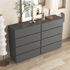 Bắc Âu Tối Giản 8-Ngực Ngăn Kéo Bằng Gỗ Lưu Trữ Tủ Màu Xám Đen Rắn Tổ Chức Cho Phòng Ngủ Phòng Khách Ăn Đồ Nội Thất - Product Image 3