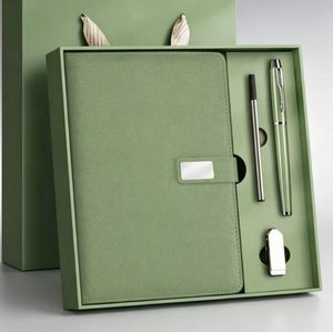 Logo Luxury Refillable Stationery Pen Notebook Gift Set Business Blue Vegan Leather Magnetic <b>Note</b> <b>Book</b> A5 Journal Box Set - Product Image 2