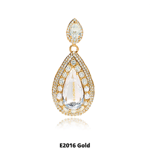 Orecchini Pendenti Elaicia Placcati Oro con Cristalli e Strass, Taglio a Goccia d'Acqua, Gioielli da Festa per Donna - Product Image 1