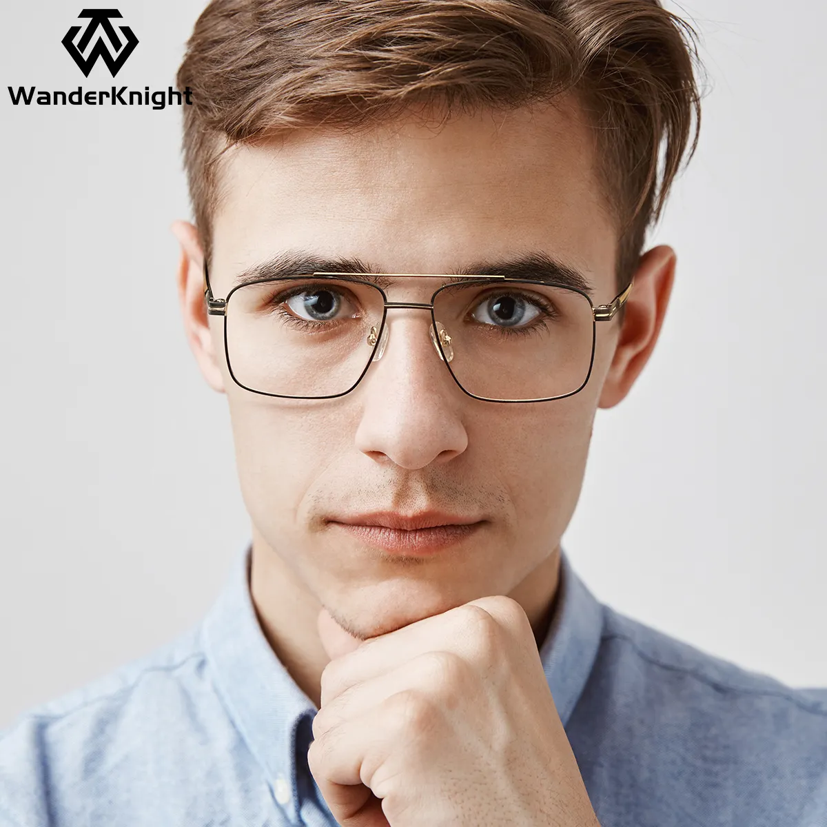 نظارات بإطار معدني بصري كلاسيكية للرجال الأعمال لعام 2024 نظارات بصرية مربعة الشكل تُورد حسب الطبيب نظارات للرجال