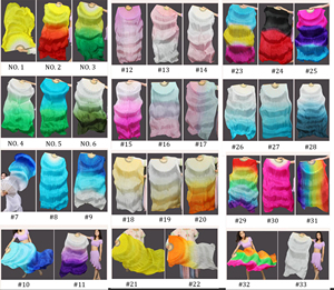 Precio de fábrica Abanico de seda largo de doble cara para danza, 1.2M 1.5M 1.8M, Velo de abanico para danza del vientre para actuaciones en escenario, recitales y disfraces - Product Image 4