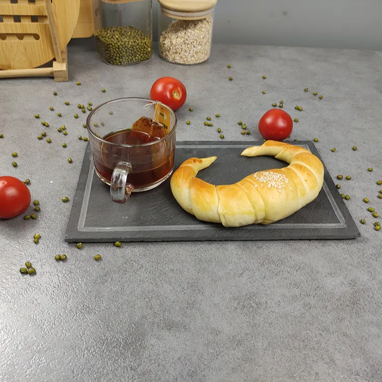 Plateau de Table en ardoise Planche à gâteau au fromage Offre Spéciale personnalisée Assiettes noires naturelles bon marché