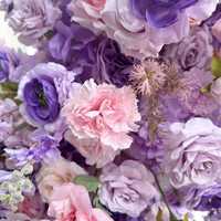 Support floral artificiel supérieur rose et violet en soie pour décoration de scène de mariage, fête d'anniversaire, toile de fond murale