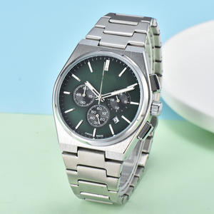 Montre de luxe pour homme, chronographe, multifonctionnelle, étanche 5 ATM, cadran blanc, aiguilles lumineuses <span class=keywords><strong>en</strong></span> acier inoxydable, design minimaliste personnalisé - Product Image 6