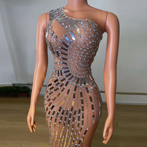 AD1579 Kimshein elegante donna con paillettes in cristallo trasparente con spacco alto abito <span class=keywords><strong>da</strong></span> sposa per la <span class=keywords><strong>sera</strong></span> delle donne - Product Image 3