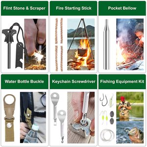 Kit de survie 28-en-1 pour le camping – Édition DIY – Vente Flash – Étanche – Métal – Portable – Aventure – Pêche – Chasse – <span class=keywords><strong>Cadeau</strong></span> personnalisé pour homme - Product Image 2