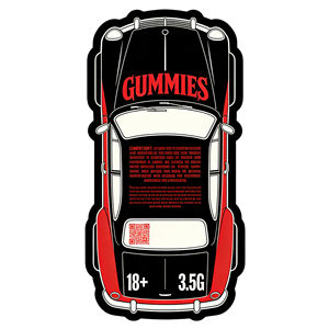 Sacchetto Mylar Personalizzato a Forma Irregolare di Auto 3,5g per Caramelle Gommose Snack Alimentari Busta Richiudibile con Cerniera - Product Image 1