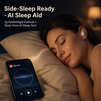 Écouteurs sans fil BT 2G à pression zéro pour le sommeil, avec ajustement confortable pour dormir sur le côté et suivi de santé IA pour un repos de nuit complet