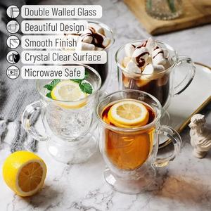 11OZ/ 320ml Lavavajillas y microondas Tazas de vidrio de doble pared para té Latte Cappuccino <span class=keywords><strong>Nespresso</strong></span> Bebidas frías y calientes - Product Image 4